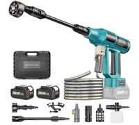 blayram Idropulitrice a batteria, 700 PSI Compatibile con Makita, idropulitrice con 2 batterie da 4,0 Ah, ugello 6 in 1, spruzzatore di schiuma, caldaia filtro, tubo da 5 m