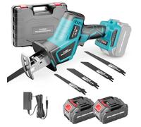 blayram Sega a Gattuccio Batteria 21V, motore brushless velocità variabile 0-3000 SPM, sega a riccio con 2 batterie da 3.0Ah e caricatore e 4 lame per il taglio di PVC/legno/metallo