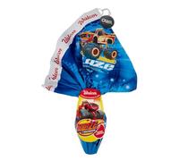 Blaze e le Mega Macchine, Uova di Cioccolato al Latte con Sorpresa 150g Portachiavi CAIYA® - Pasqua 2025