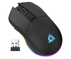 Blaze Mouse Gaming Wireless RGB Ricaricabile, Regolabile Fino a 10000 DPI | Sensore ad Alta Precisione con Batteria di Lunga Durata, Modalità e Cavo, Libertà Totale per Dominare il Gioco - Black