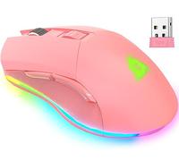 Blaze Mouse Gaming Wireless RGB Ricaricabile, Regolabile Fino a 6000 DPI | Sensore ad Alta Precisione con Batteria di Lunga Durata, Modalità e Cavo, Libertà Totale per Dominare il Gioco - Pink