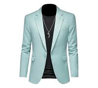 Blazer Abito casual a Lapel per gli Uomini Blazer Elegante Colore Solido per gli Uomini Giacca A Un Pulsante Slim Fit, verde, XL