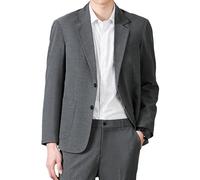 Blazer affari collo annicato per gli uomini giacca formale a due bottoni Cappotti leggeri Slim Fit Blazer, grigio, M