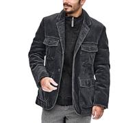Blazer Affari Elegante Cappotto Casual Una Fila Blazer Cavaliere Corduroy Abbigliamento per il Tempo Libero Giacca Esterna di Lembi Giacca Vestito Vintage Manica Lunga Slim Fit, grigio, XXXL