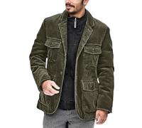 Blazer Affari Elegante Cappotto Casual Una Fila Blazer Cavaliere Corduroy Abbigliamento per il Tempo Libero Giacca Esterna di Lembi Giacca Vestito Vintage Manica Lunga Slim Fit, Verde, S