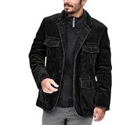 Blazer Affari Elegante Cappotto Casual Una Fila Blazer Cavaliere Corduroy Abbigliamento per il Tempo Libero Giacca Esterna di Lembi Giacca Vestito Vintage Manica Lunga Slim Fit, Nero , M