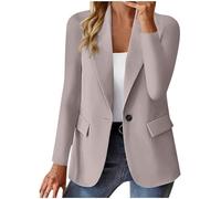Blazer Casual Da Donna Eleganti Abito Ufficio Casual Colletto Con Revers Cappotto Eleganti Aperta Sul Davanti Curvy Tailleur Cerimonia Maniche Lunghe Tinta Unita Con Bottoni Giacca Da Lavoro Ufficio