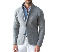 Blazer casual da uomo in lana, slim fit, leggero, monopetto, elegante, grigio, giacca stile cardigan, morbida e confortevole, da uomo, da ufficio, giacca classica alla moda per tutti i giorni, Grigio,
