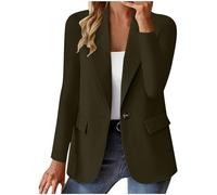 Blazer da Donna a Maniche Lunghe Elegante - Giacca da Lavoro con UN Bottone per Ufficio, Sacca da Business, Giacca a Portafoglio, Slim Blazer, Tinta Unita, Trench Lungo, Giacca da Transizione Casual