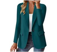 Blazer da Donna a Maniche Lunghe Elegante - Giacca da Lavoro con UN Bottone per Ufficio, Smanicato da Business, Giacca a Portafoglio con Apertura Frontale, Blazer Aderente, Giacca Lunga Tinta Unita