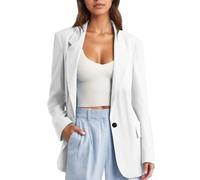 Blazer da Donna Aperto Abito Cerimonia Maniche Lunghe Aperta sul Davanti Giubbotto Colletto con Revers Ufficio Tinta Unita Tailleur Eleganti Casual Curvy con Bottoni Giacche da Lavoro Ufficio