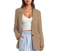 Blazer da Donna Aperto Abito Cerimonia Maniche Lunghe Aperta sul Davanti Giubbotto Colletto con Revers Ufficio Tinta Unita Tailleur Eleganti Casual Curvy con Bottoni Giacche da Lavoro Ufficio