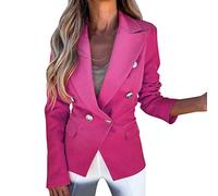 Blazer da Donna Cerimonia Eleganti Curvy a Maniche Lunghe Aperto Davanti Colletto Tailleur Business Leggero Cappotto Ufficio Casual Cardigan da Cocktail Sera con Bottoni Jacket Oversize Carriera