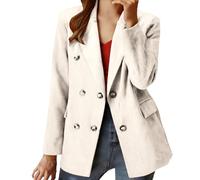 Blazer da donna chic ed elegante mezza stagione giacca Blazer casual Mi Long, bianco, M