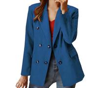Blazer da donna chic ed elegante mezza stagione giacca Blazer casual Mi Long, blu, S