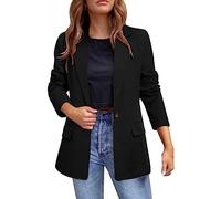 Blazer da Donna Elegante Elasticizzate Cerimonia Maniche Lunghe Aperto Davanti Cardigan Ufficio Business Cappotto da Ufficio Leggero Tailleur Da Lavoro con Bottoni Casual Jacket Oversize Curvy