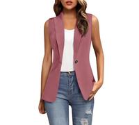 Blazer da donna gilet elegante risvolto un bottone blazer gilet donna business casual ufficio lavoro giacche senza maniche, Z01-viola, L