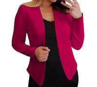 Blazer da donna per lavoro casual elastico autunno manica lunga petite blazer business lavoro completo giacche ufficio, Rosa acceso, M