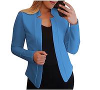 Blazer da donna UK Giacche casual slim-fit senza colletto a maniche lunghe cardigan aperti sul davanti abbigliamento esterno da donna Blazer da donna taglie forti 2025 Saldi Liquidazione I miei ordini