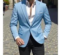 Blazer da matrimonio blu baby per uomo, per sposo/testimone/ospite Questo collegamento vende solo blazerL,M,S,XL,XS,XXL,XXSColore unicoTessuto intrecciato