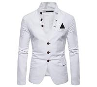 Blazer da Uomo Casual, Abito Uomo Slim Fit Casual con Tasca Semplice Giacche da Abito in Tinta Unita Allentata con Risvolto Dentellato Giacchetto Primaverile Uomo Trench Coat Business Capispalla