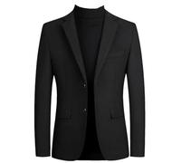 Blazer da uomo casual in lana da uomo autunno inverno tinta unita blazer regular fit manica lunga blazer per uomo, Nero , XL