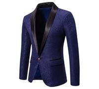 Blazer da Uomo con Giacca da Abito con Motivo Floreale Paisley e Smoking Un Bottone per la sfilata di Mardi Gras