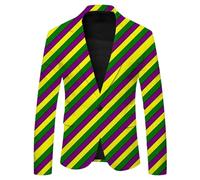Blazer da uomo con motivo pergolato per Carnevale, giacca classica festiva con un bottone, collo a risvolto, giacca da uomo vestita per feste e feste, Blazer chic ed elegante, 06-GIALLO, L