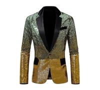 Blazer Da Uomo con Paillettes A Cambio Graduale Di Colore Giacca Da Completo Slim Fit Blazer Scintillante con Un Bottone Giacca Da Smoking Glitterata Elegante Abbigliamento Da Sera per Feste Discote