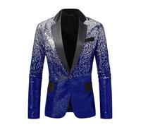 Blazer Da Uomo con Paillettes A Cambio Graduale Giacca Da Completo Slim Fit con Un Bottone Blazer Scintillante Giacca Da Smoking Glitterata Elegante Abbigliamento Da Sera per Feste Discoteca Palcosc