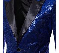 Blazer da uomo con pannello a contrasto e un solo bottone, con paillettes Questo collegamento vende solo blazerL,M,S,XL,XXLBlocchi di colorePaillettes