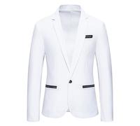 Blazer Da Uomo Con Un Bottone in Tinta Unita Blazer Da Uomo Collo a Scialle 1 Bottone Slim Fit Giacca Da Abito Formale Vestibilità Normale Regular Fit Giacche Chic Elegante Giacche Da Lavoro Formale
