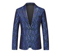 Blazer da Uomo,Giacca da Uomo alla Moda Sottile con Un Bottone Giacca da Abito con Stampa Scura A Basso Profilo Giacca da Abito da Sposa da Cena E da Spettacolo sul Palco