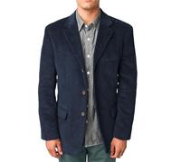 Blazer da uomo in velluto a coste da uomo giacca casual vintage slim fit con risvolto a punta tre bottoni 2024 giacca sportiva, Blu navy, L