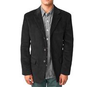 Blazer da uomo in velluto a coste da uomo giacca casual vintage slim fit con risvolto a punta tre bottoni 2024 giacca sportiva, Nero , L