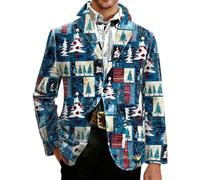 Blazer da uomo in velluto a coste monopetto con stampa giacca slim fit per cena di nozze smoking abiti da uomo giacche casual casual slim fit smoking cappotti chic abito vintage, B-light blue, S