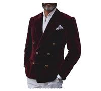 Blazer da uomo in velluto slim fit giacca doppio petto smoking blazer matrimonio ballo cena elegante