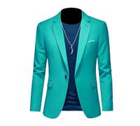 Blazer da uomo per abito da sposa per uomo d'affari top giacca cappotto, Verde chiaro, L
