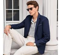 Blazer di lusso blu navy con revers monopetto da uomo, per occasioni formali/ufficio/matrimonio Questo collegamento vende solo blazerL,M,S,XL,XS,XXL,XXXLColore unicoTessuto intrecciato
