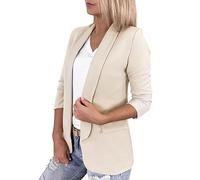 Blazer Donna Business Eleganti Casual Maniche Lunghe Aperto Davanti Colletto Giacca Cerimonia Curvy Cappotti Ufficio Elasticizzate Giubbotto da Cocktail Sera con Bottoni Jacket Taglie Forti Carriera