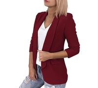 Blazer Donna Business Eleganti Casual Maniche Lunghe Aperto Davanti Colletto Giacca Cerimonia Curvy Cappotti Ufficio Elasticizzate Giubbotto da Cocktail Sera con Bottoni Jacket Taglie Forti Carriera