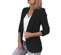 Blazer Donna Business Eleganti Casual Maniche Lunghe Aperto Davanti Colletto Giacca Cerimonia Curvy Cappotti Ufficio Elasticizzate Giubbotto da Cocktail Sera con Bottoni Jacket Taglie Forti Carriera