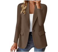 Blazer Donna Chic Ed Elegante Mezza Stagione Giacca Blazer Mi Lungo E Arco, bronzo, XXX-Large