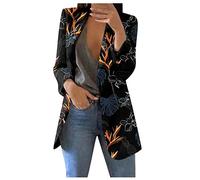 Blazer Donna Elegante Tailleur Donna Eleganti Maniche Lunghe Chic Tailleur Leggera Suits Evento Corto Giacca Mezza Stagione Viola Blazer Ropa 11#Nero 4XL