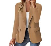 Blazer Donna Eleganti Carriera Slim Fit Manica Lunga Aperto Davanti Colletto Cappotti Ufficio Cerimonia Tailleur da Ufficio Basic Cappotto Da Lavoro Bottone Elasticizzate Jacket Taglie Forti Curvy