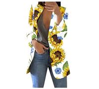 Blazer Donna Invernale Giacca Mezza Stagione Donna Lunga Ancho Suits Leggera Tailleur Evento Leggero Giacca Chic Viola Blazer Ropa 16#Giallo S