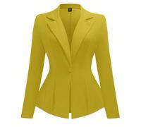 Blazer elegante e aderente di colore unito, adatto per donne di taglia grande, per occasioni come laurea, ritorno a scuola, insegnanti, autunno 0XL,1XL,2XL,3XL,4XLTessuto in maglia