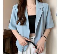 Blazer estivo da donna casual leggero con un taglio alla moda per viaggi di shopping e date (L blu)