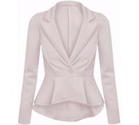 Blazer Fitted Con Maniche Lunghe A Peplo Per Donne Taglia 8-22