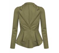 Blazer Fitted Con Maniche Lunghe A Peplo Per Donne Taglia 8-22